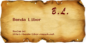 Benda Libor névjegykártya